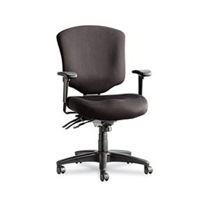 Alera Wrigley Pro Series Mid-Back Multifunction Chair w / Seat Glide, Black