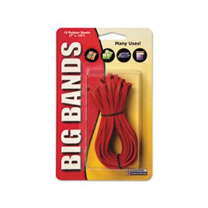 RUBBER BANDS, BIG BANDS, 7" x .125", RED, 12 / PACK