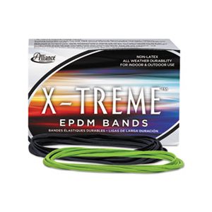 RUBBER BANDS, X-treme File Bands, 117B, 7" x 1 / 8", Lime Green, Approx. 175 Bands / 1lb Box