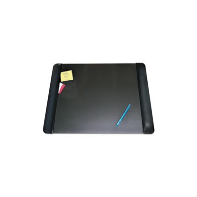 DESK PAD, EXECUTIVE, LEATHER-LIKE SIDE PANELS, 24" x 19", BLACK