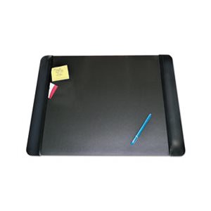 DESK PAD, EXECUTIVE, LEATHER-LIKE SIDE PANELS, 24" x 19", BLACK