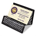 BUSINESS CARD HOLDER, URBAN COLLECTION, PUNCHED METAL, CAPACITY 50 CARDS,  2" x 3.5", BLACK