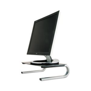 MONITOR STAND, REDMOND, 14.625" x 11" x 4.25", BLACK / GRAY / SILVER