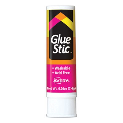 GLUE STICK, PERMANENT, WHITE APPLICATION,0.26 oz, Stick