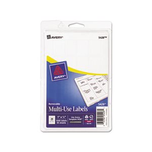 LABELS, REMOVABLE, MULTI-USE, 1" x .75", WHITE, 1000 / PK