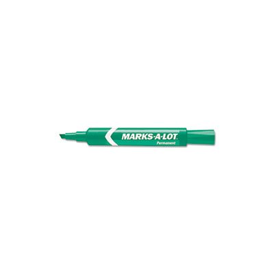 MARKER, PERMANENT, Marks-A-Lot, Regular Desk-Style, Chisel Tip, Green, Dozen