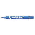 MARKER, PERMANENT, Marks-A-Lot, Large Desk-Style, Permanent Marker, Chisel Tip, Blue, Dozen