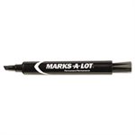 MARKER, PERMANENT, Marks-A-Lot, Large Desk-Style, Chisel Tip, Black, Dozen