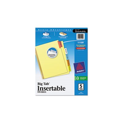 DIVIDERS, Insertable, Big Tab, 5-Tab, Letter