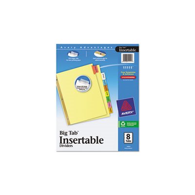 DIVIDERS, Insertable, Big Tab, 8-Tab, Letter