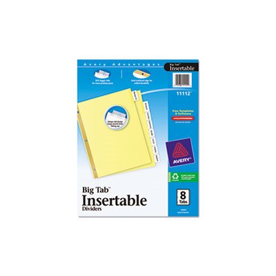 DIVIDERS, Insertable, Big Tab, 8-Tab, Letter