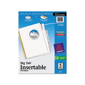 DIVIDERS, Insertable, Big Tab, 5-Tab, Letter