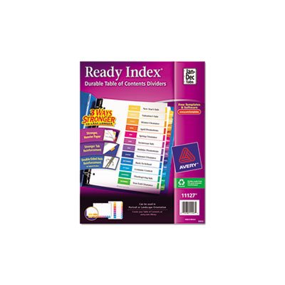 DIVIDERS, Ready Index, Customizable, Table of Contents, Multicolor, 12-Tab, Letter