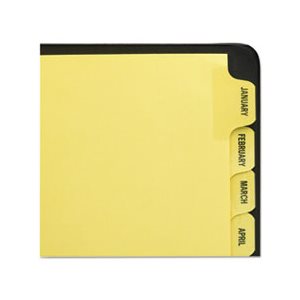 DIVIDERS, Pre-printed, Laminated Tab, w /  Gold Reinforced Binding Edge, 12-Tab, Letter