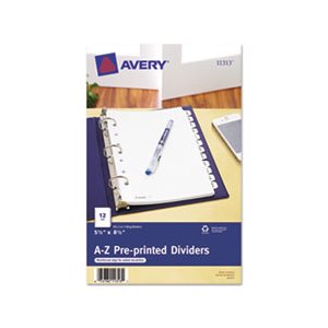 DIVIDERS, Pre-printed Tab, 12-Tab, 8.5" x 5.5"