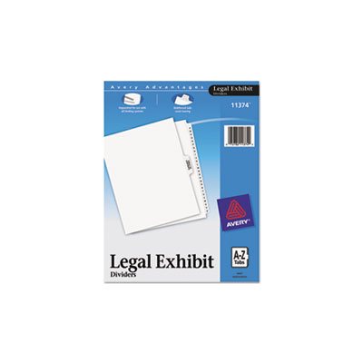 DIVIDERS, Avery-Style, Legal Exhibit Side Tab, Title: A-Z, Letter, White