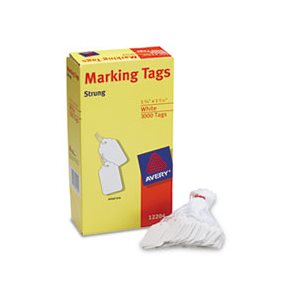 MARKING TAGS, Medium-Weight, White, 1.75" x 1.09375", 1,000 / Box