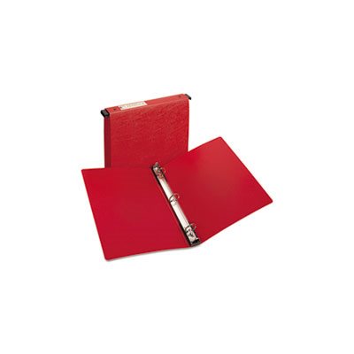 BINDER, Hanging Storage, Gap Free Round Rings, 11" x 8.5", 1" Capacity, Red