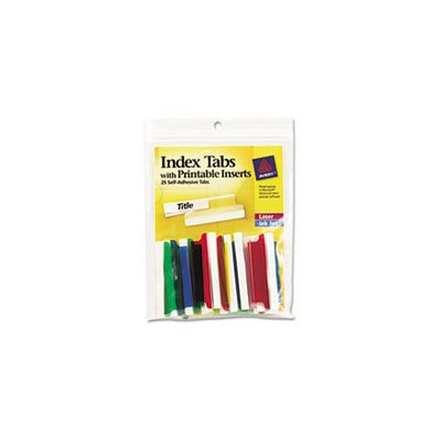 INDEX TABS, Insertable, Printable Inserts, 2", Assorted Tab, 25 / Pk