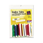 INDEX TABS, Insertable, Printable Inserts, 2", Assorted Tab, 25 / Pk