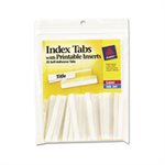 INDEX TABS, Insertable, PRINTABLE Inserts, 2", Clear Tab, 25 / Pk