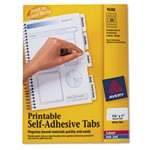 TABS, Printable Plastic, Repositionable Adhesive, 1.75", White, 80 / Pk