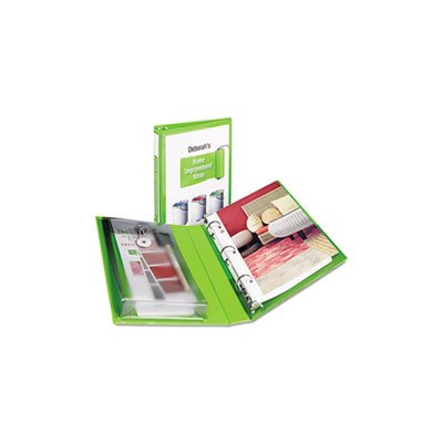 Mini Protect & Store View Binder w / Round Rings, 8 1 / 2 x 5 1 / 2, 1" Cap, Green