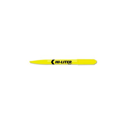 HIGHLIGHTER, HI-LITER, Pen-Style, Chisel Tip, Fluorescent Yellow Ink, Dozen