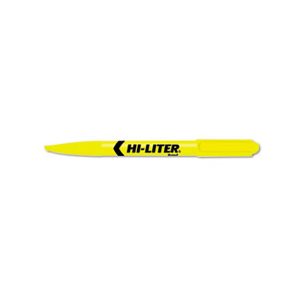 HIGHLIGHTER, HI-LITER, Pen-Style, Chisel Tip, Fluorescent Yellow Ink, Dozen