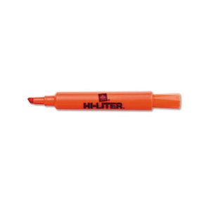 HIGHLIGHTER, HI-LITER, Desk-Style, Chisel Tip, Fluorescent Orange Ink, Dozen