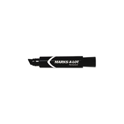 Marks-A-Lot Jumbo Desk-Style Permanent Marker, Chisel Tip, Black