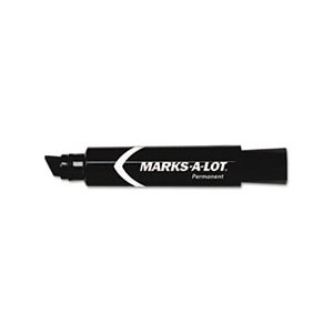 Marks-A-Lot Jumbo Desk-Style Permanent Marker, Chisel Tip, Black