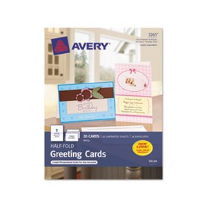 GREETING CARDS, Half-Fold, Inkjet, 5.5" x 8.5", Matte White, 20 / Box w / Envelopes