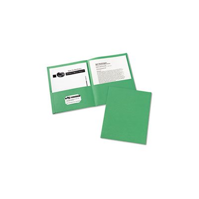 FOLDER, Two-Pocket, 40-Sheet Capacity, Green, 25 / Box