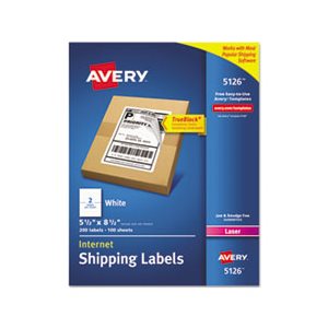 LABELS, Shipping, w /  TrueBlock, Laser, 5.5" x 8.5", White, 200 / Box