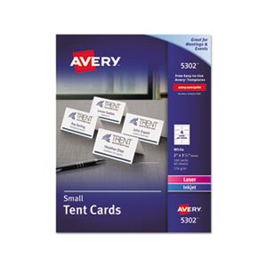 CARDS, Small Tent, White, 2" x 3.5", 4 Cards / Sheet, 160 / Box