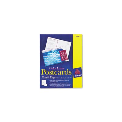 Postcards, Color, Laser, 4" x 6", Uncoated, White, 2 Cards / Sheet, 80 / Box