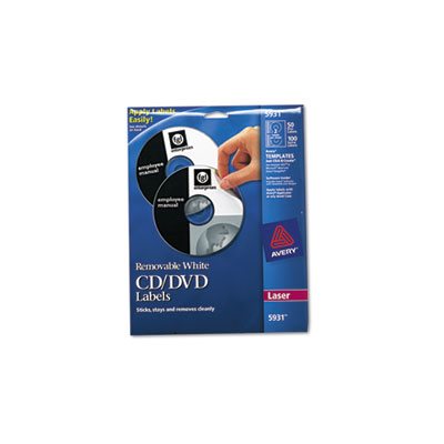 LABELS, Laser, CD, Matte White, 50 / Pk