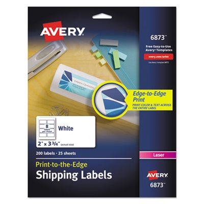 LABELS, Vibrant, Color-Printing, Shipping, 2" x 3.75", White, 200 / Pk