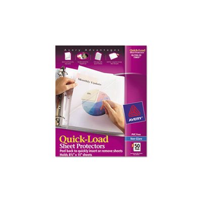 SHEET PROTECTORS, Quick Top & Side Loading, Letter, Non-Glare, 50 / Box