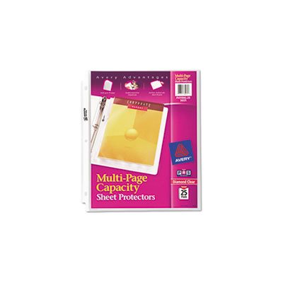 Sheet Protectors, Multi-Page, Top-Load, Heavy Gauge, Letter, Clear, 25 / Pk