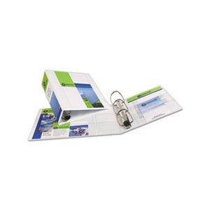 BINDER, Heavy-Duty, View Binder, w /  Locking 1-Touch EZD Rings, 4" Capacity, White