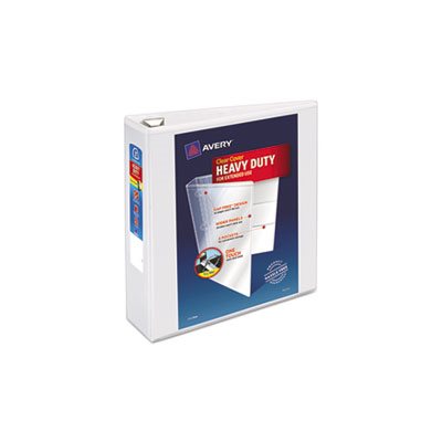 BINDER, Heavy-Duty, View, w /  Locking 1-Touch EZD Rings, 3" Capacity, White