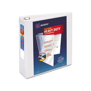 BINDER, Heavy-Duty, View, w /  Locking 1-Touch EZD Rings, 3" Capacity, White