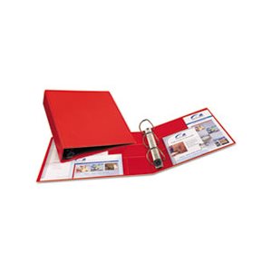 Heavy-Duty Binder with One Touch EZD Rings, 11 x 8 1 / 2, 2" Capacity, Red