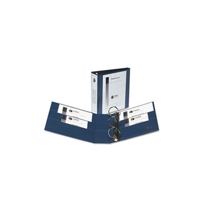 BINDER, Heavy-Duty, View, w /  Locking 1-Touch EZD Rings, 3" Capacity, Navy Blue