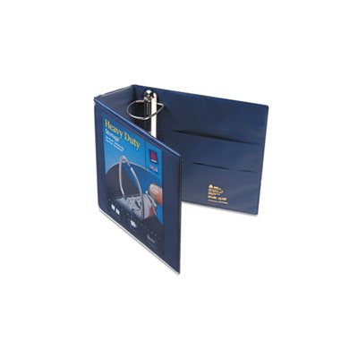 BINDER, Heavy-Duty, View, w /  Locking 1-Touch EZD Rings, 4" Capacity, Navy Blue