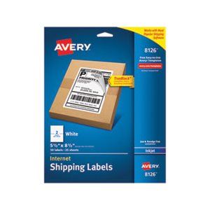 LABELS, Shipping, w /  Ultrahold & TrueBlock, Inkjet, 5.5" x 8.5", White, 50 / Pk