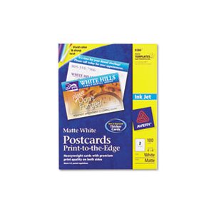 Postcards, Inkjet, 4" x 6", 2 Cards / Sheet, White, 100 Cards / Box