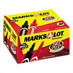 MARKER, Marks-A-Lot, Regular Desk-Style, Permanent, Chisel Tip, Black, 24 / Pk